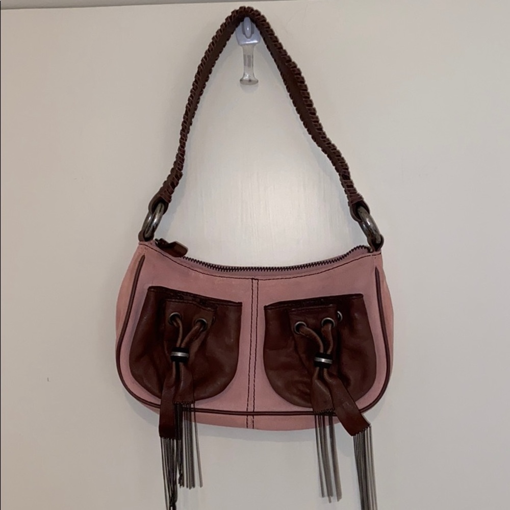 Juicy Couture pink suede handbag